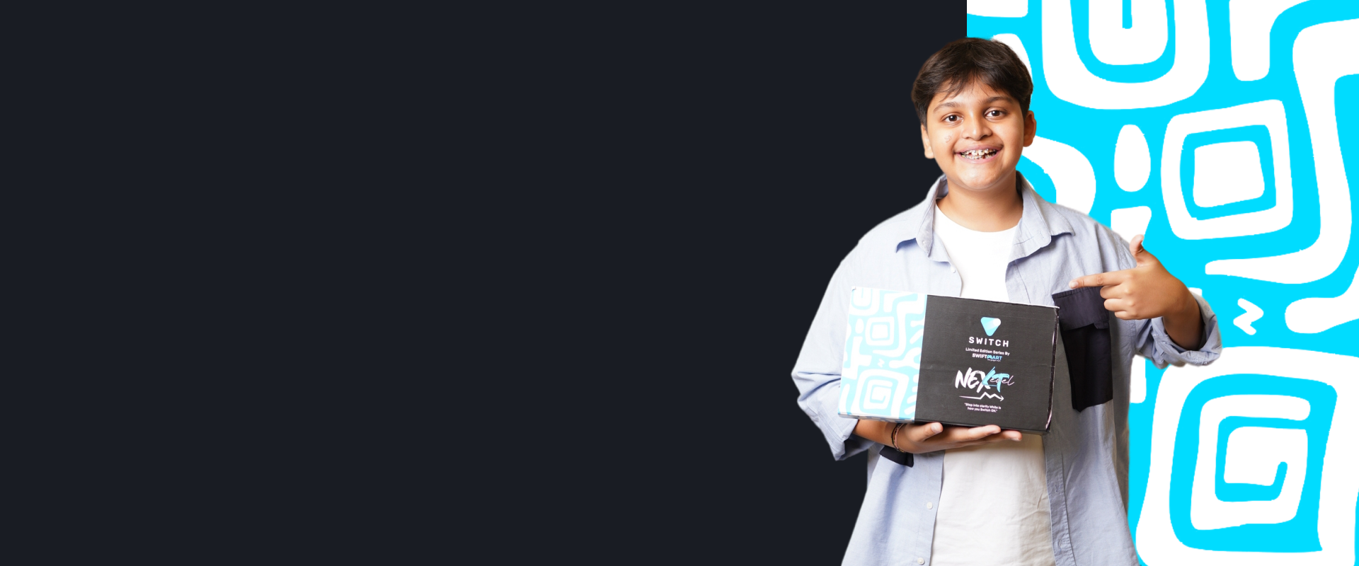 Founder holding hamper