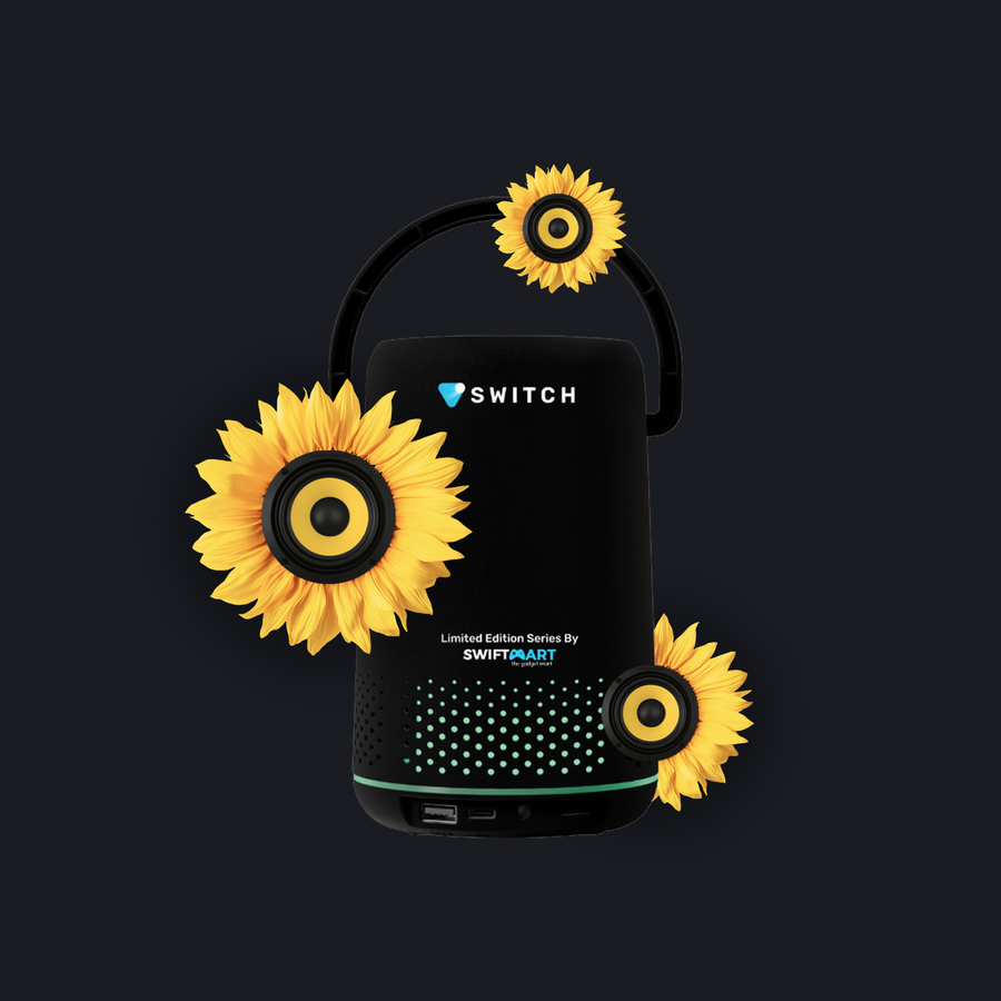 BassBloom Portable Speaker Switch Off (Black)